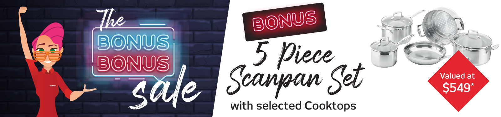 Bonus 5 Piece Scanpan Set at Retravision