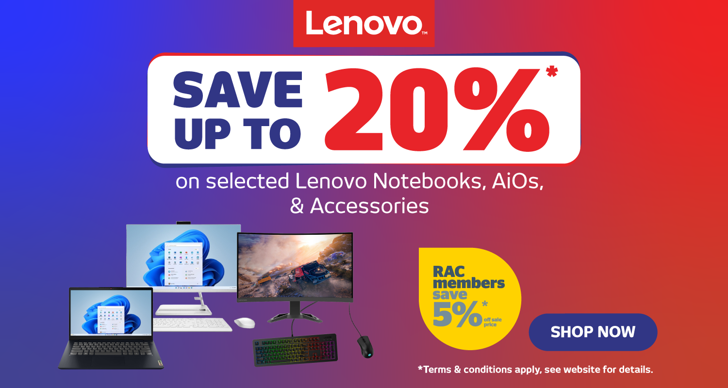Save Up To 20% On Selected Lenovo Notebooks, AiOs & Accessories at Retravision