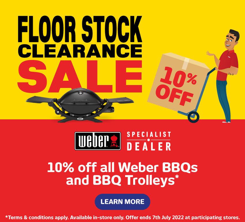 10% off all Weber BBQs and BBQ Trolleys