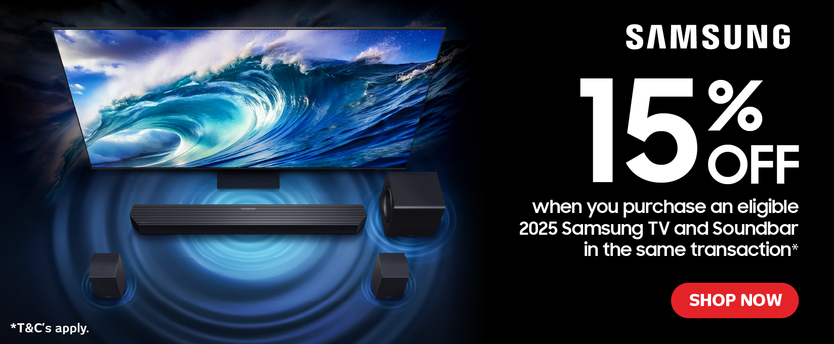 15% Off Selected Samsung TV & Soundbar Bundles at Retravision