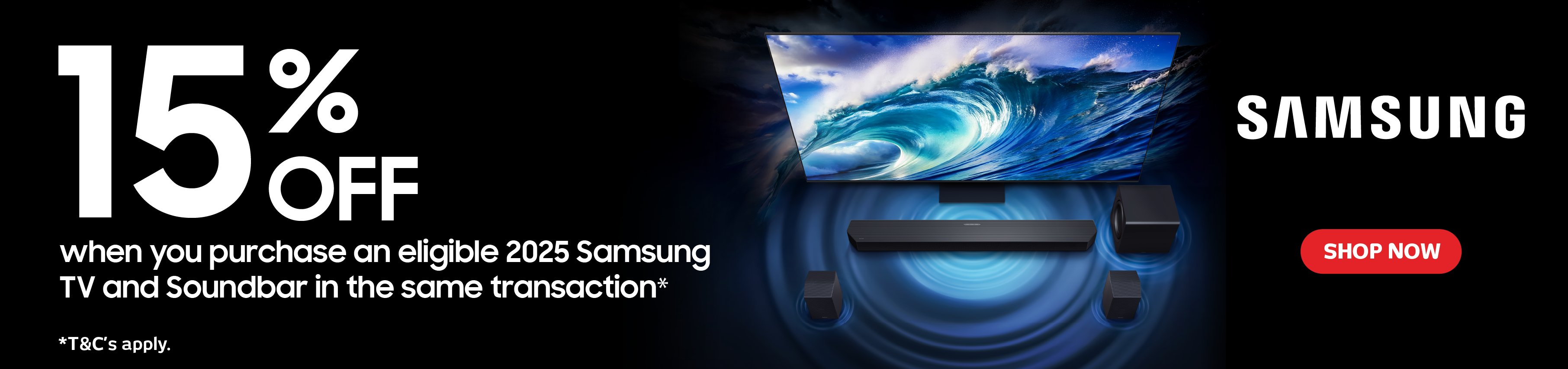 15% Off Selected Samsung TV & Soundbar Bundles