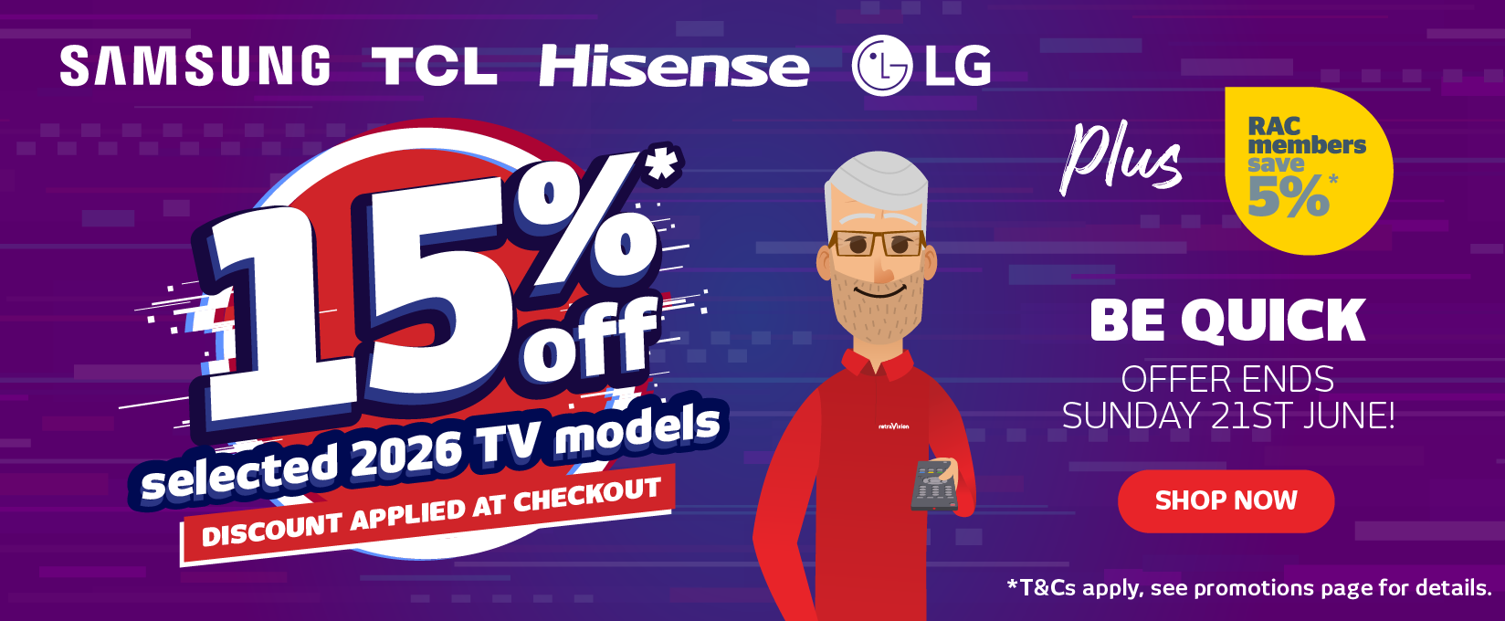 15% Off Selected 2026 TV Models at Retravision