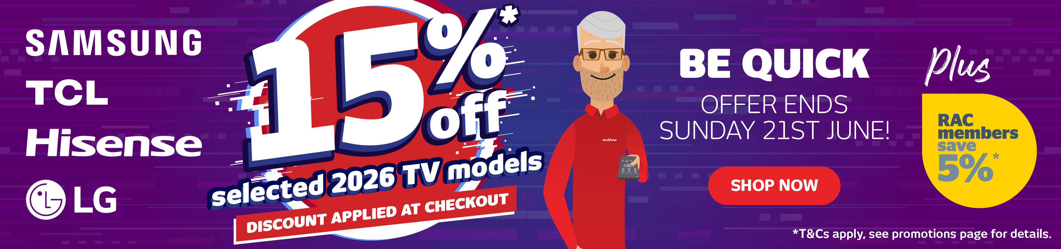 15% Off Selected 2026 TV Models