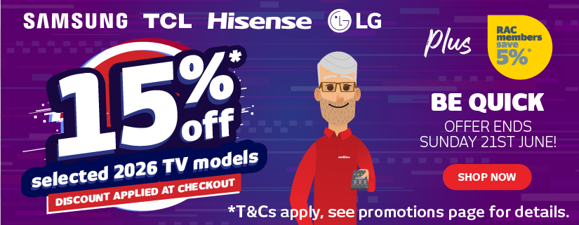 15% Off Selected 2026 TV Models