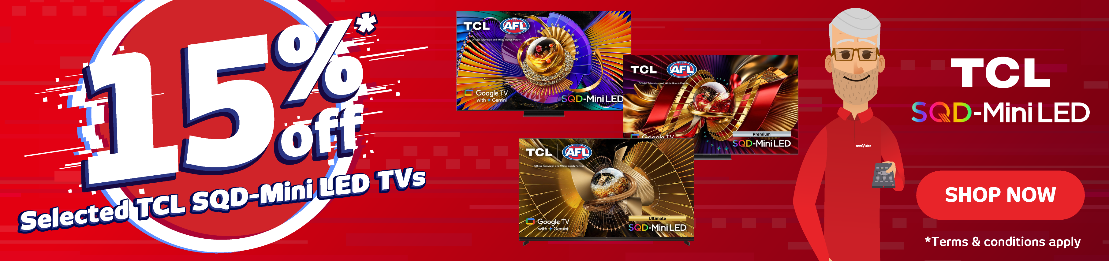 Save 15% On Selected TCL SQD-Mini LED TVs