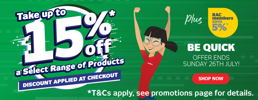 Take up to 15% off a Select Range of Products