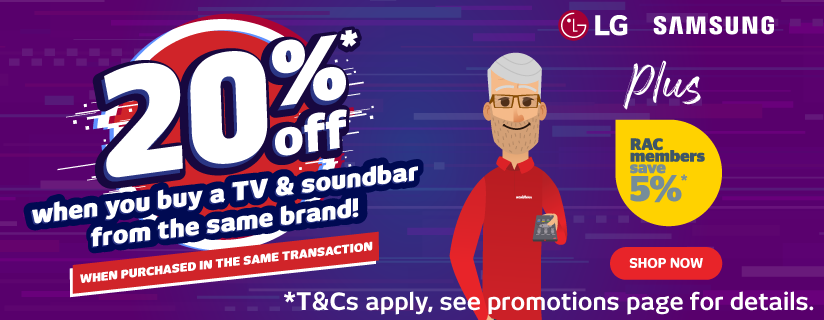 20% Off Samsung or LG TV & Soundbar Bundles