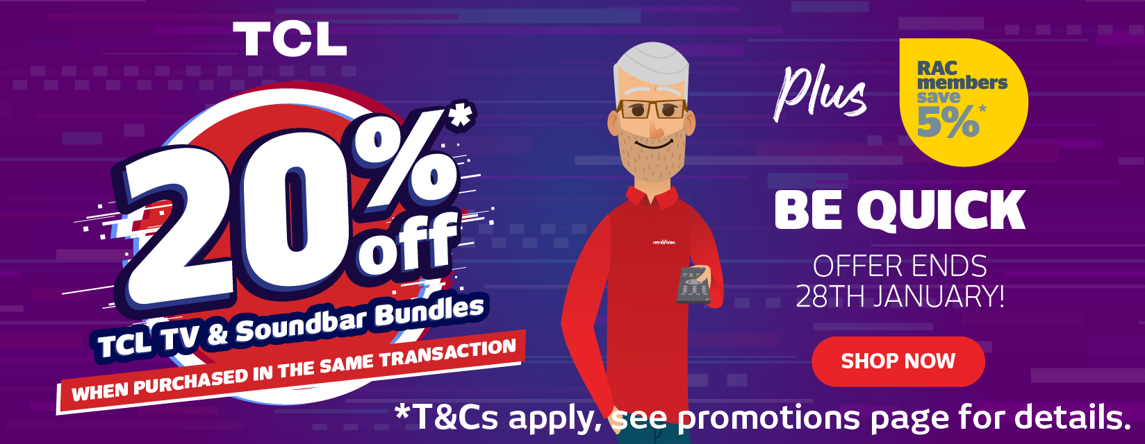 20% off TCL TV & Soundbar Bundles