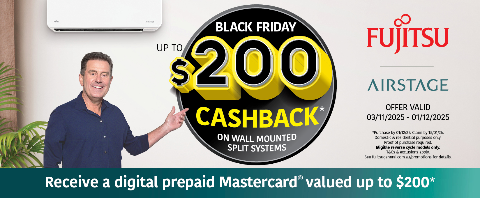 Up to $200 Cashback on Selected Fujitsu Wall Mounted Split Systems at Retravision