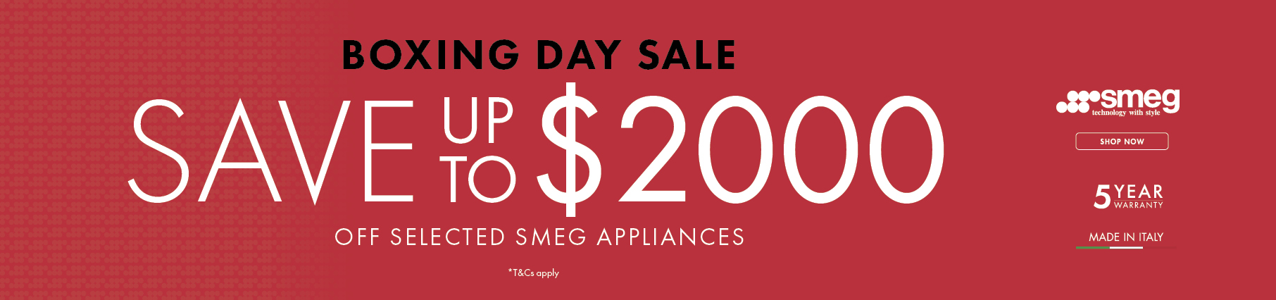 Save Up to $2000 Across Selected Smeg Appliances