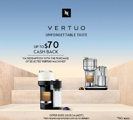 Bonus Cashback On Selected Nespresso Vertuo Coffee Machines at Retravision