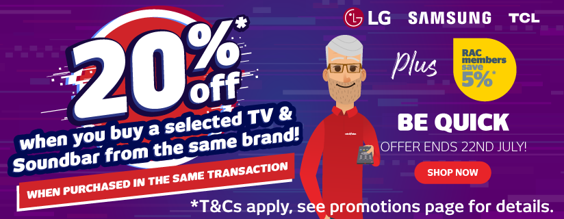 20% off Samsung, LG or TCL TV and Soundbar Bundles at Retravision