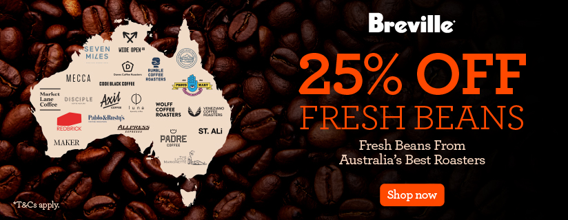 25% Off Beans With Selected Breville Coffee Machines