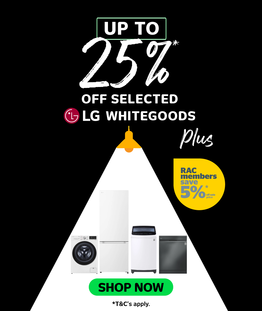 Up to 25%* Off Selected LG Whitegoods