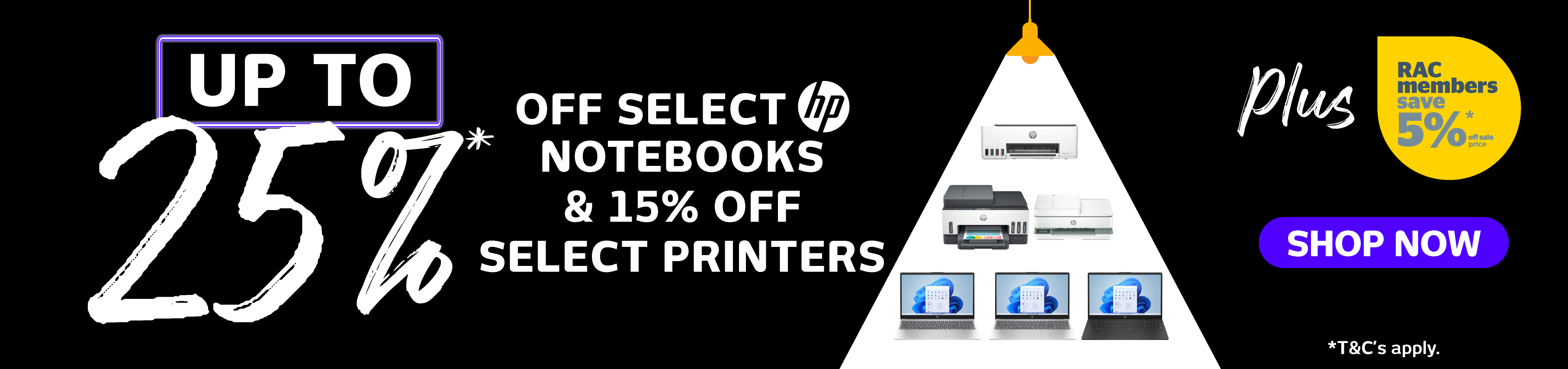 Up to 25% Off Select HP Notebooks & 15% Off Select Printers