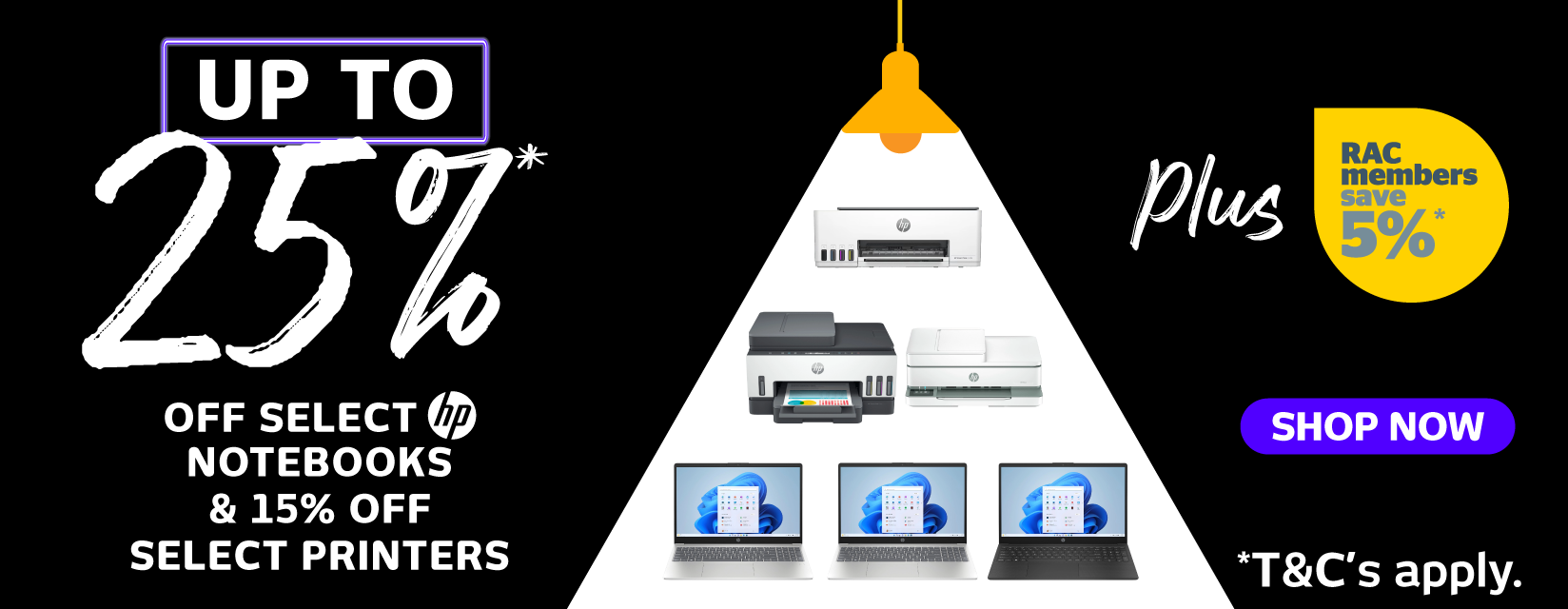 Up to 25% Off Select HP Notebooks & 15% Off Select Printers