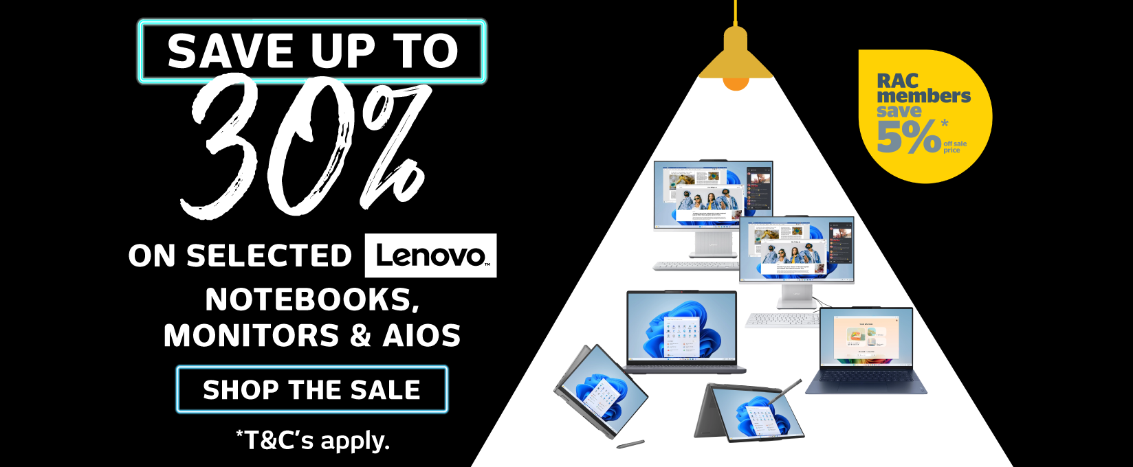 Save up to 30% on selected Lenovo Notebooks, Monitors & AiOs at Retravision