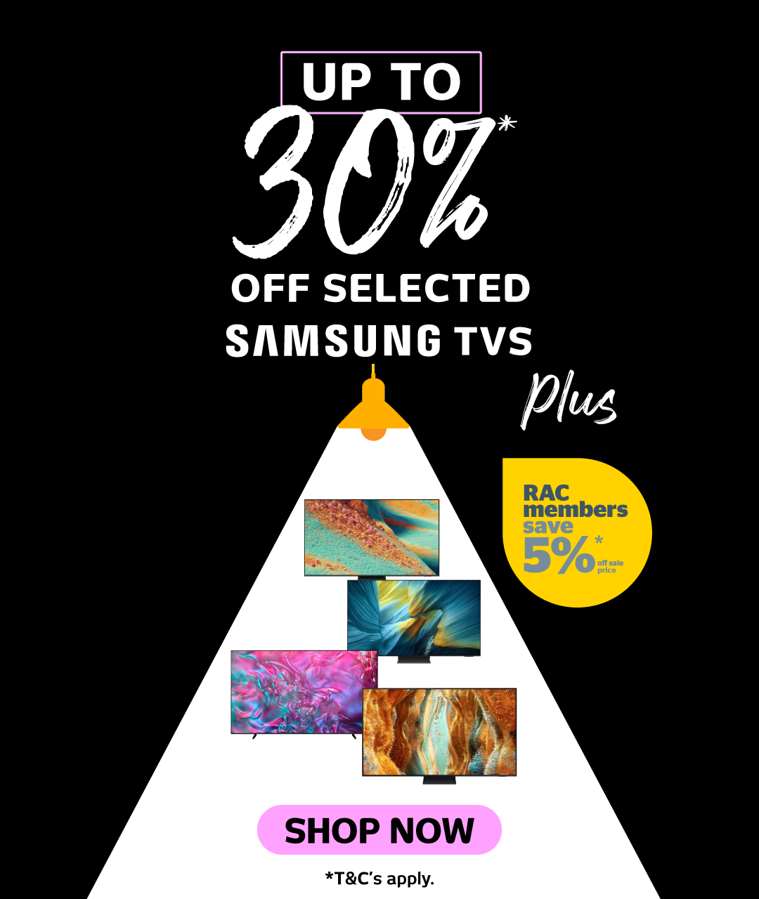 Up To 30% Off Selected Samsung TVs
