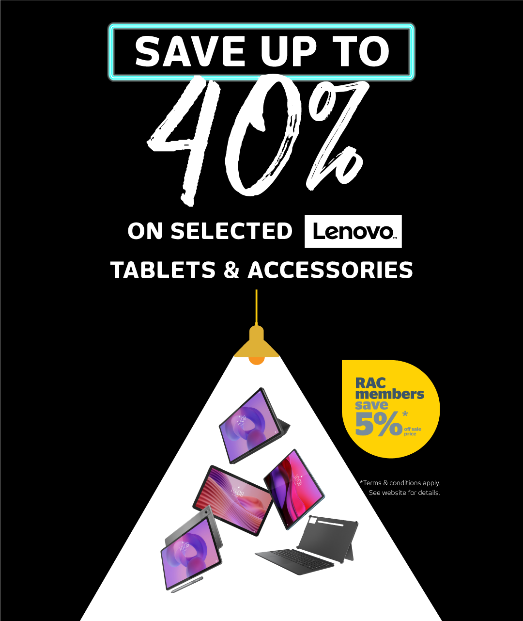 Save up to 40% on selected Lenovo Tablets & Accessories