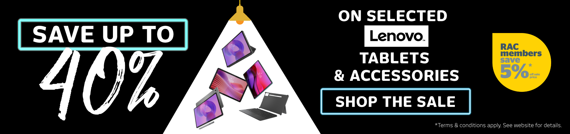 Save up to 40% on selected Lenovo Tablets & Accessories