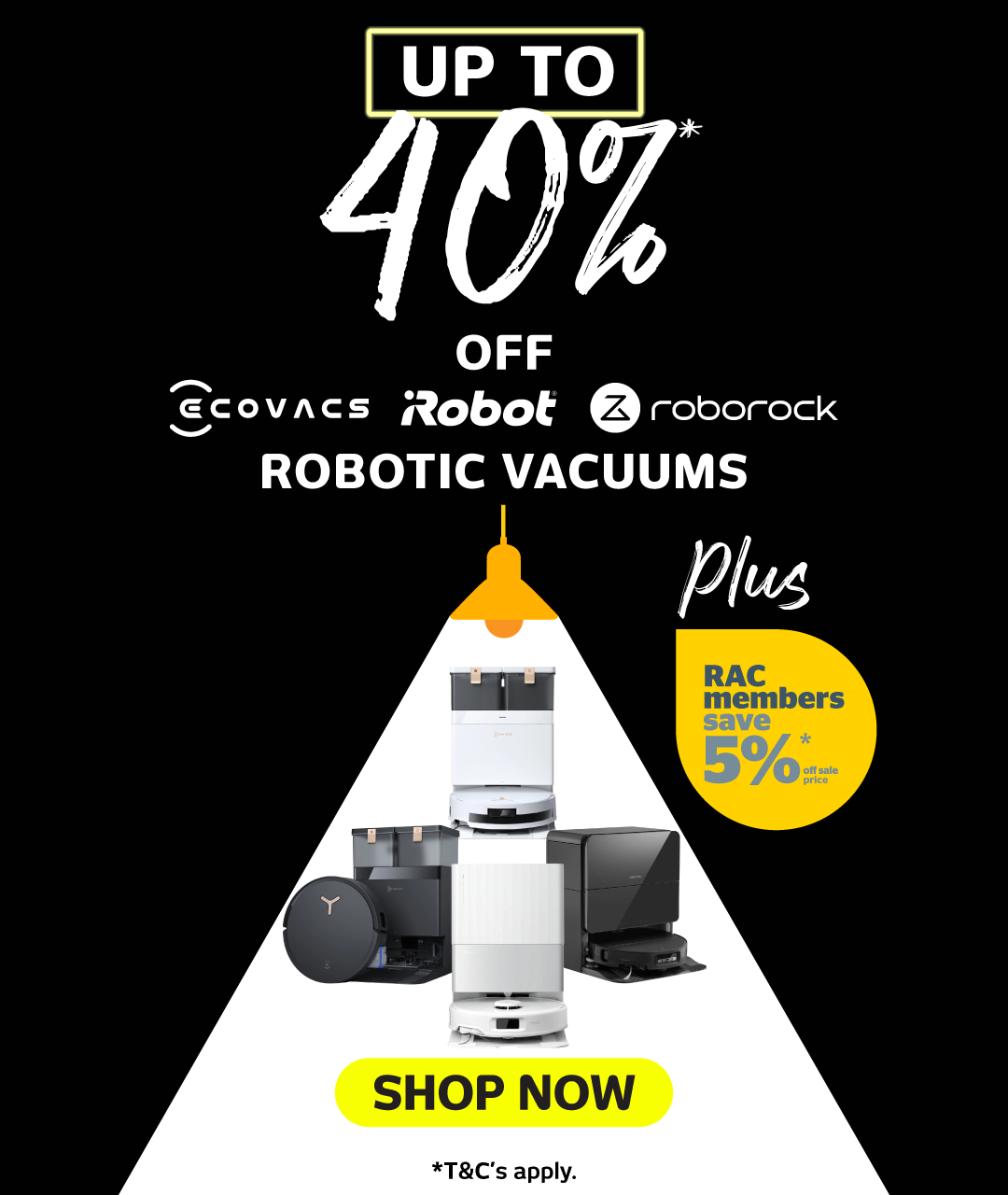 Up to 40%* Off Robotic Vacuums