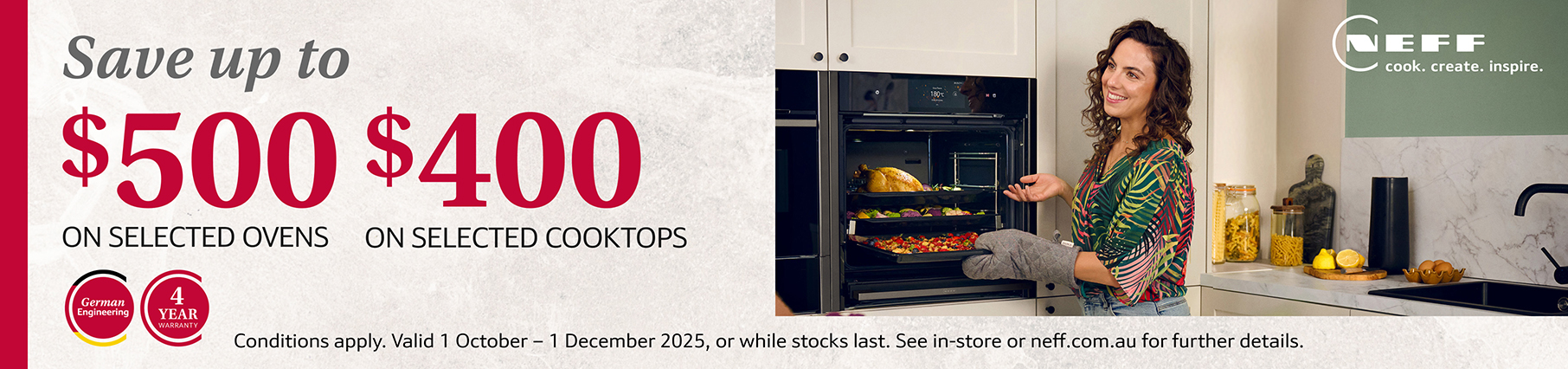 Save Up To $500 On Selected NEFF Ovens, Cooktops & Companion Appliances
