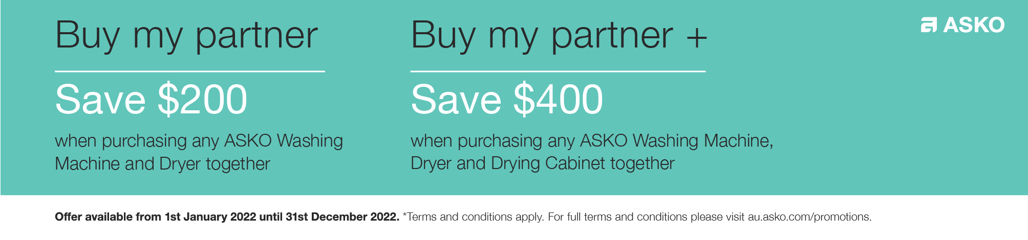 Buy Any Asko Washing Machine In Conjunction With An Asko Dryer And Save Up To $400