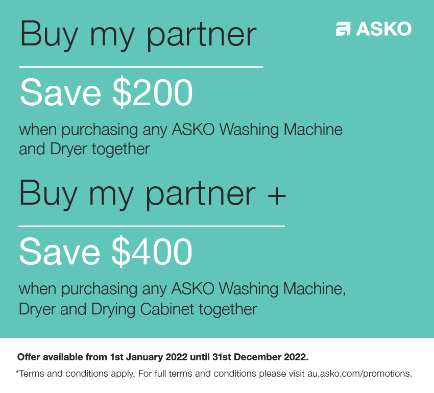 Buy Any Asko Washing Machine In Conjunction With An Asko Dryer And Save Up To $400 at Retravision