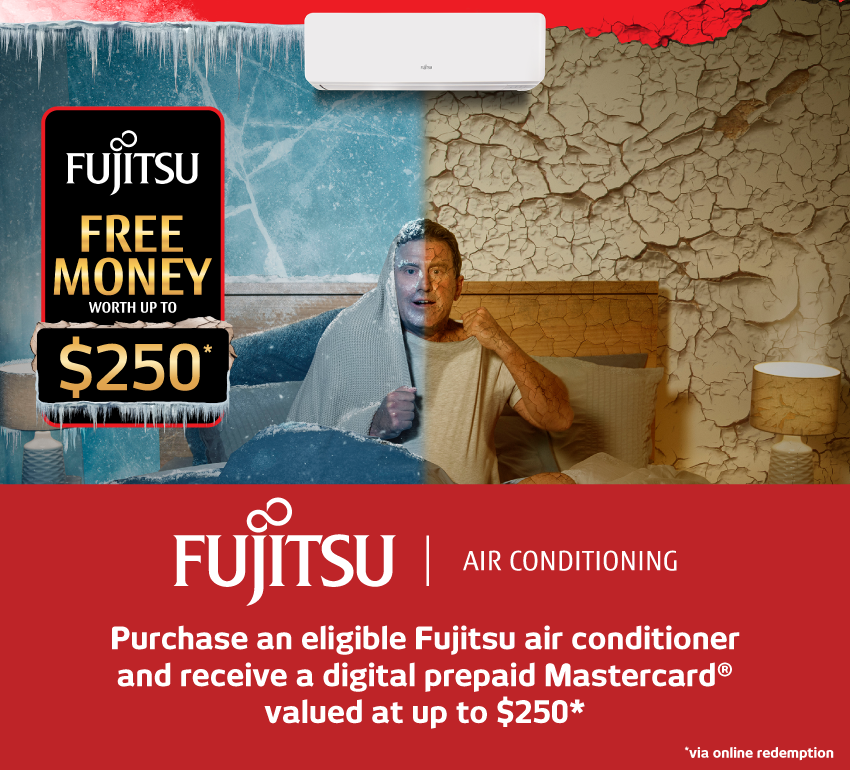Bonus Prepaid Mastercard with selected Fujitsu Aircons at Retravision