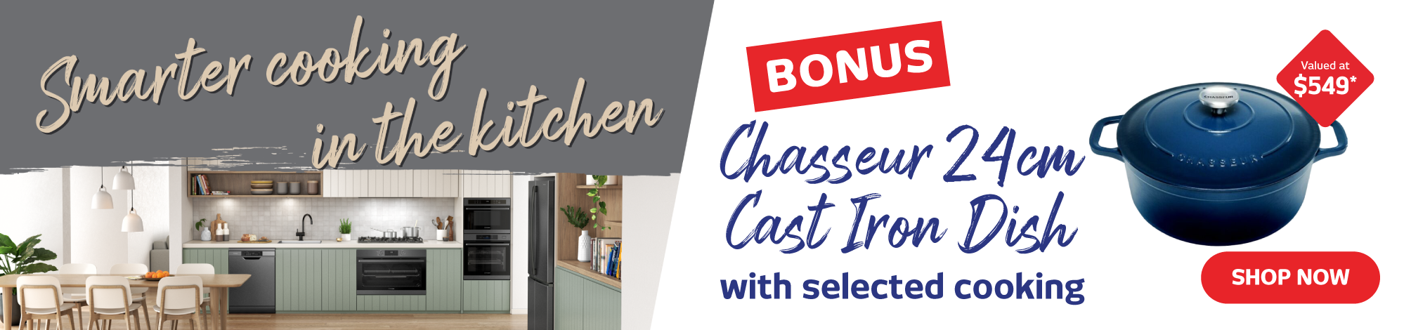 Bonus Chasseur 24cm Cast Iron Dish With Selected Cooking Appliances