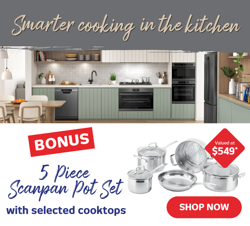 Bonus 5 Piece Scanpan Pot Set With Selected Cooktops at Retravision