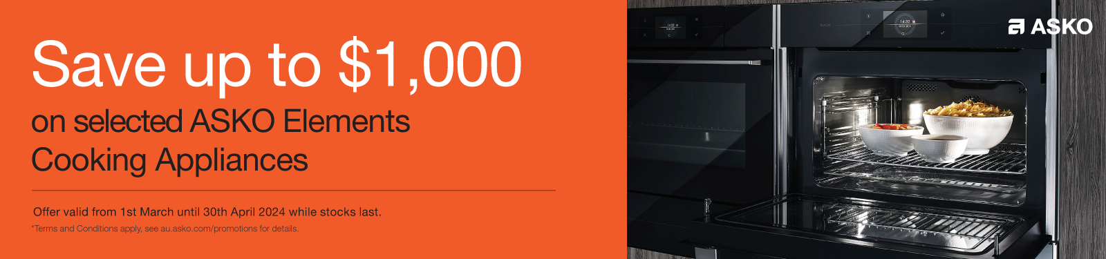 Save Up To $1,000 On Selected ASKO Elements Cooking Appliances at Retravision