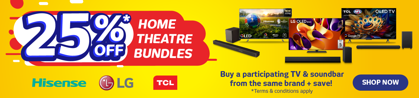 25% Off Selected Home Theatre Bundles