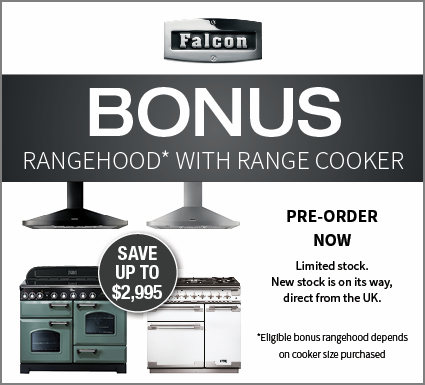 Bonus Falcon Rangehood with the purchase of Falcon Range Cooker at Retravision
