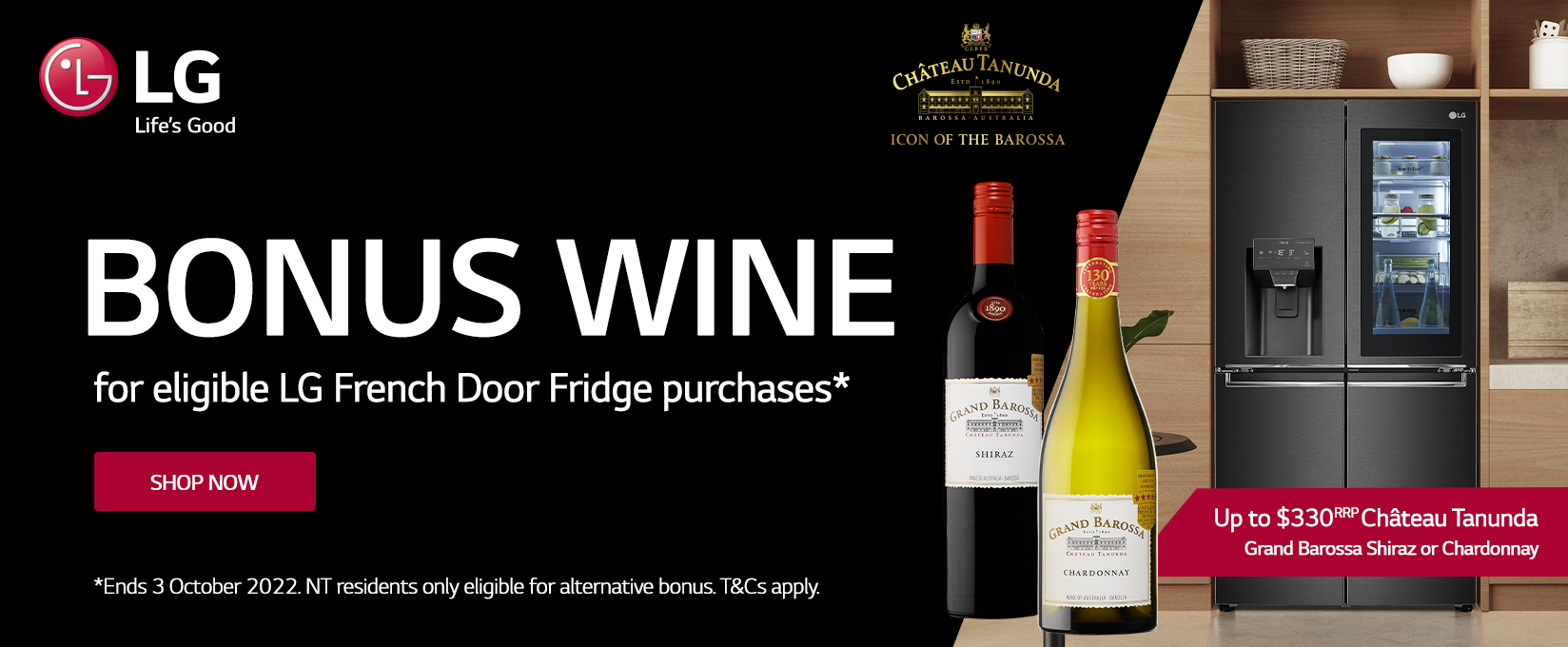 Bonus Wine With Selected LG French Door Fridges at Retravision