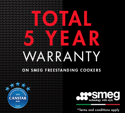 Total 5-year warranty on Smeg Classic and Victoria Freestanding Cookers