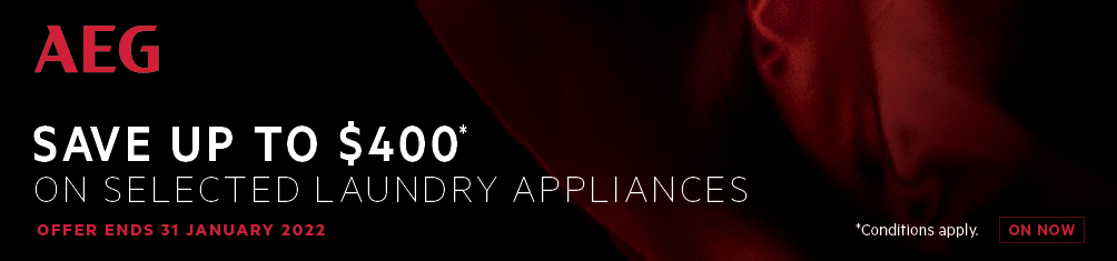 Save up to $400 on selected AEG Laundry Appliances