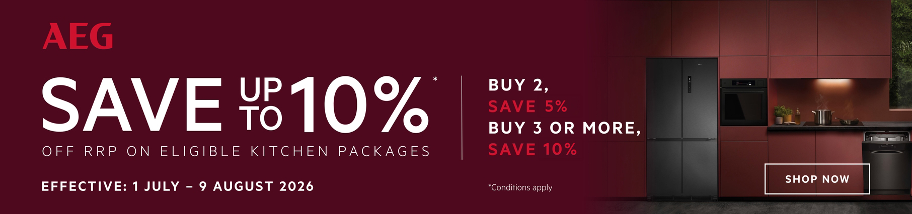 Save Up To 10% Off Eligible AEG Kitchen Packages