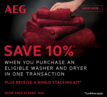Save 10% When You Purchase An AEG Washing Machine and Dryer In One Transaction at Retravision