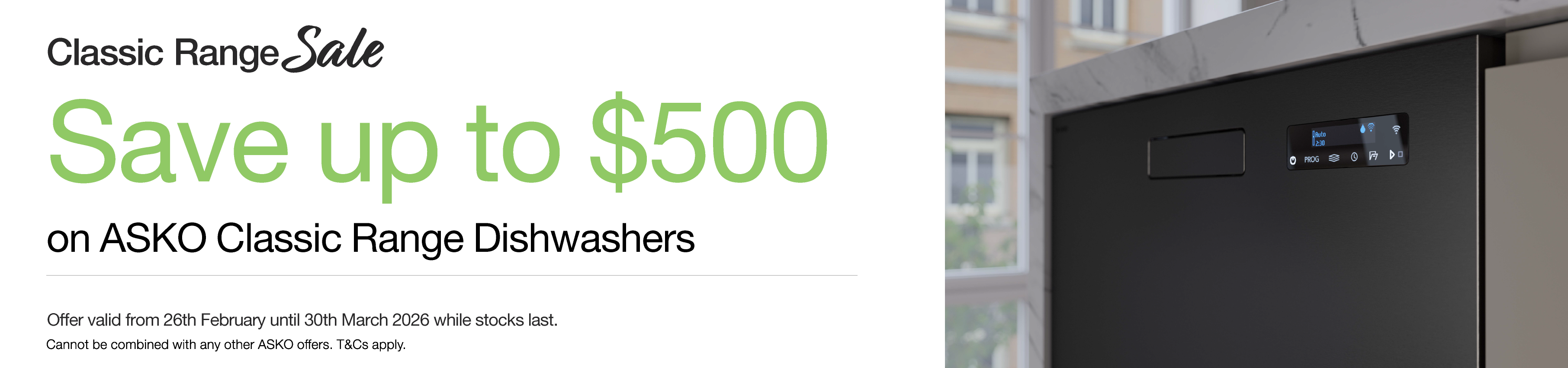 Save Up To $500 On Selected ASKO Classic Range Dishwashers