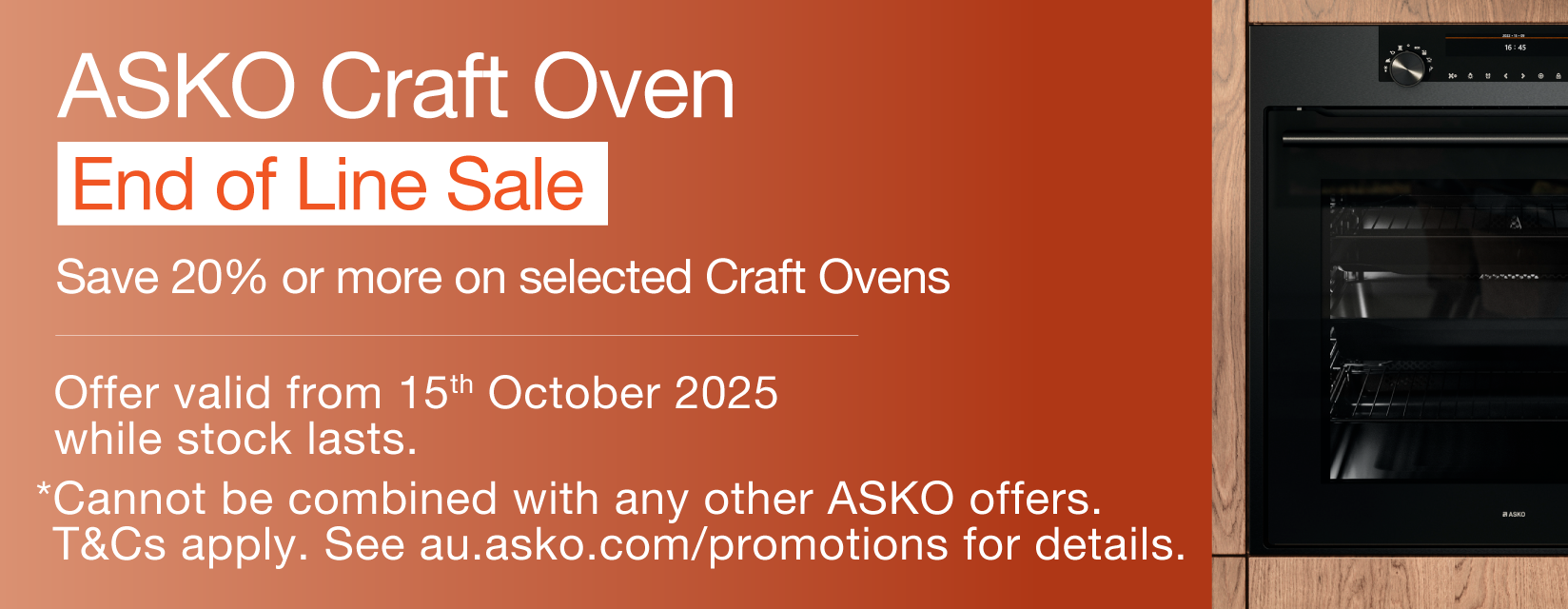 Save 20% on Selected ASKO Craft Ovens