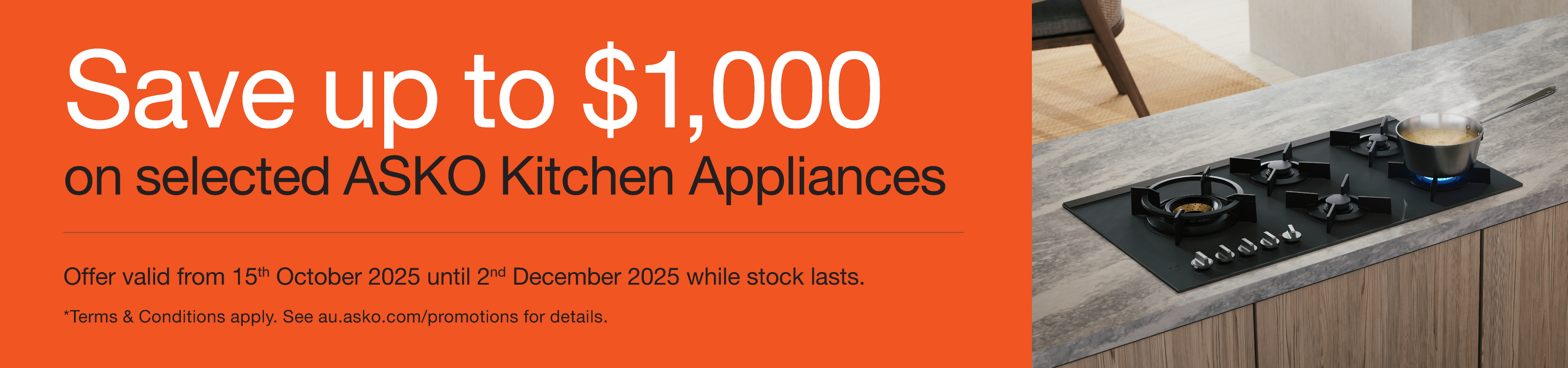 Save up to $1000 on selected ASKO Kitchen Appliances