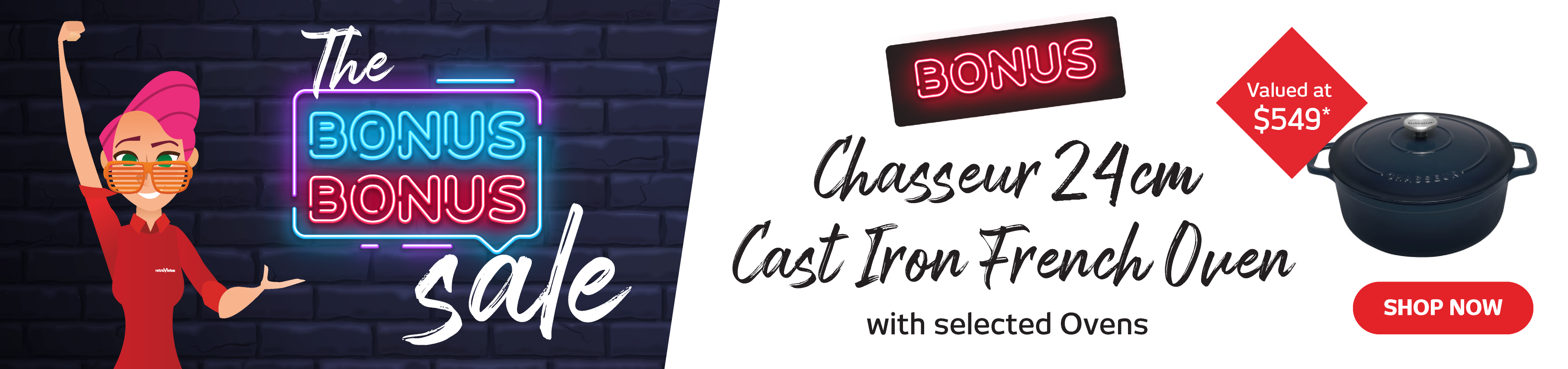 Bonus Chasseur 24cm Cast Iron French Oven
