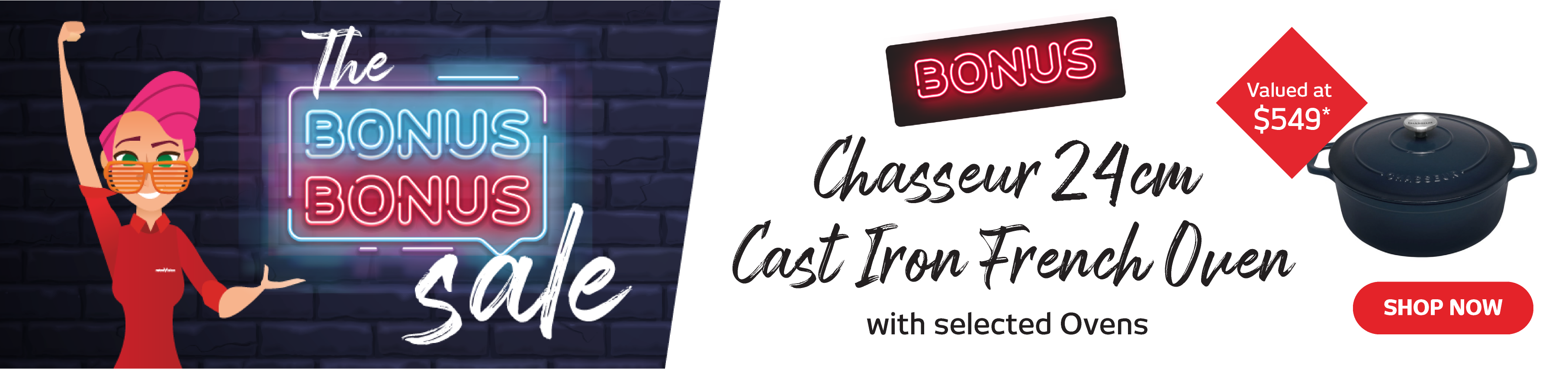 Bonus Chasseur 24cm Cast Iron French Oven