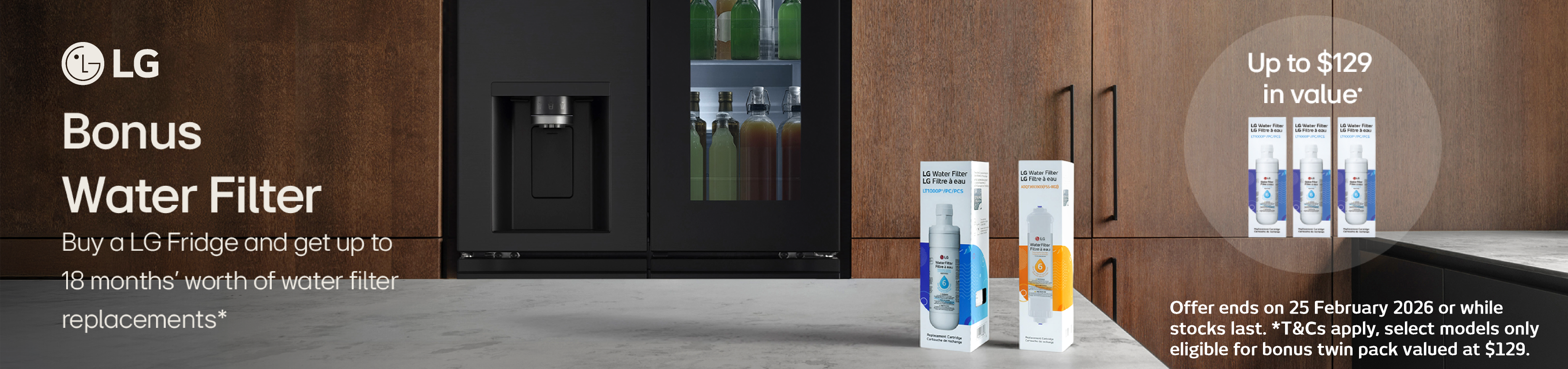 Bonus Water Filter With Select LG Fridges