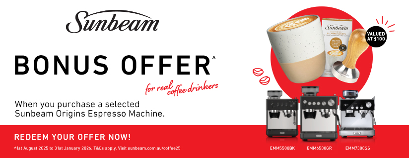 Bonus Gift With Selected Sunbeam Coffee Machines