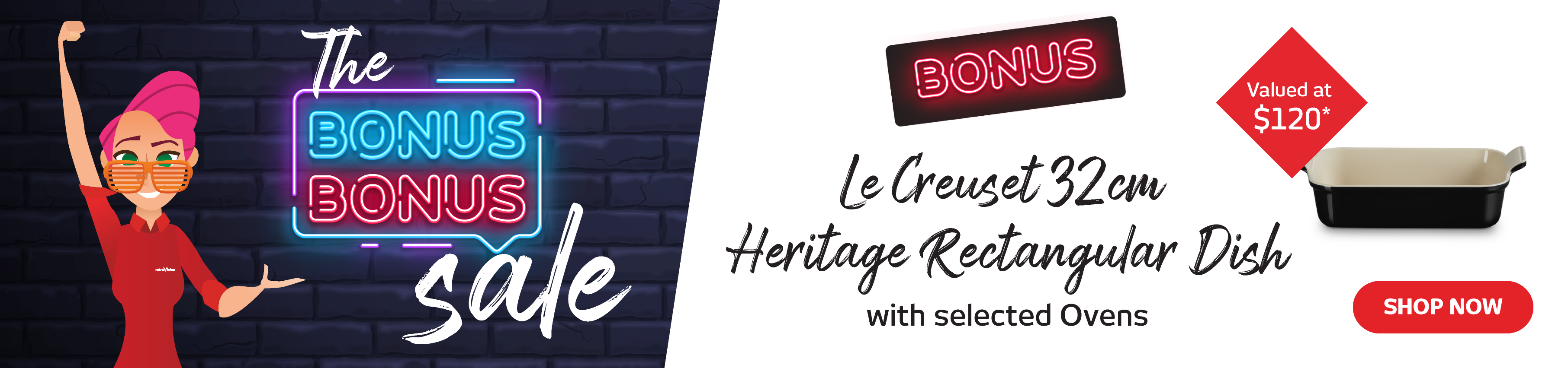 Bonus Le Creuset 32cm Heritage Rectangular Dish at Retravision