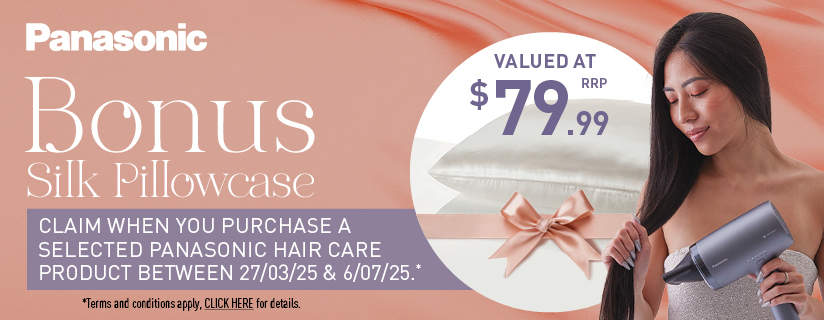 Bonus Silk Pillowcase With Selected Panasonic Hair Care