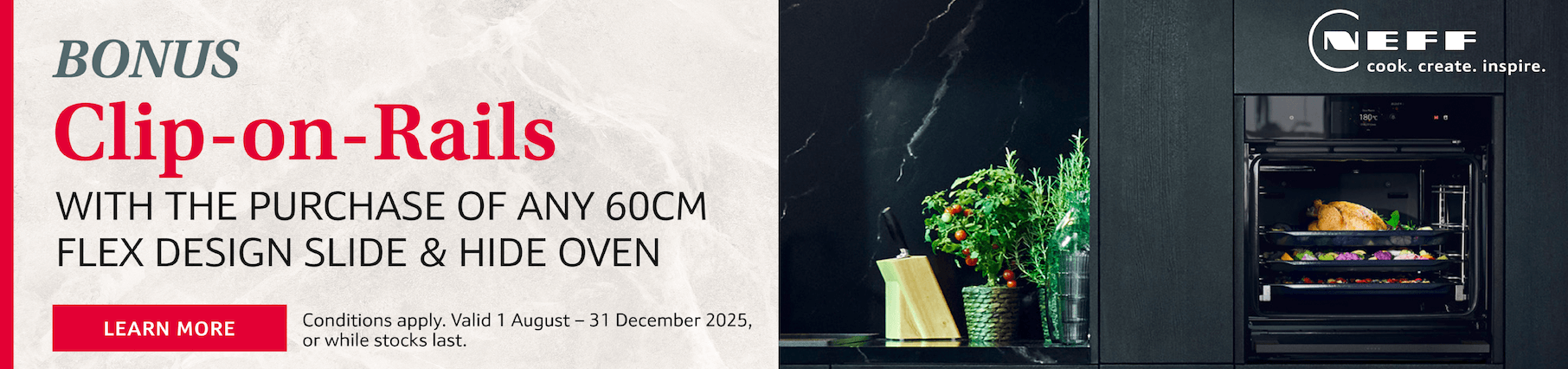 Bonus Rails With NEFF 60cm FlexDesign Ovens