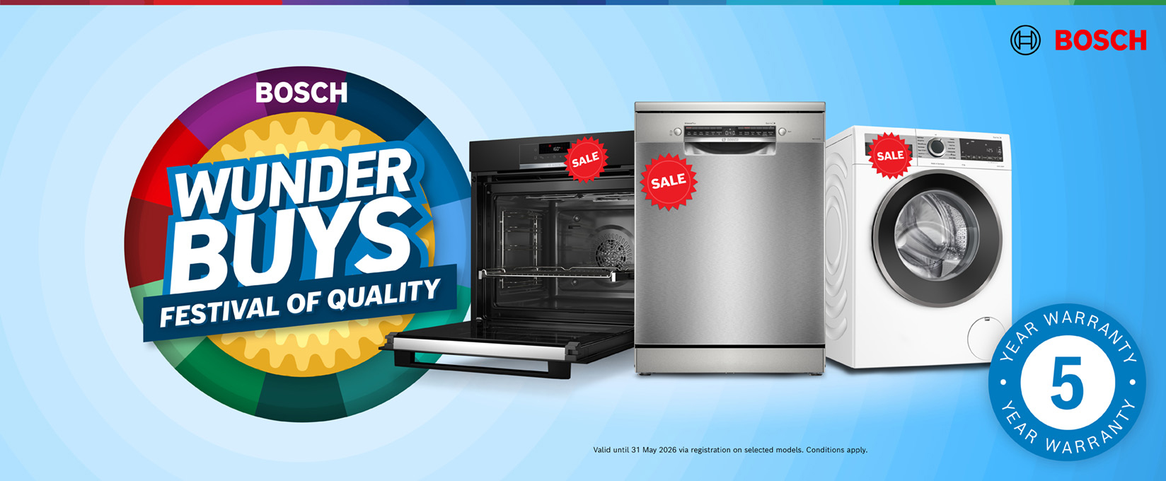 Bonus 5-Year Warranty On Selected Bosch Kitchen & Laundry Appliances at Retravision